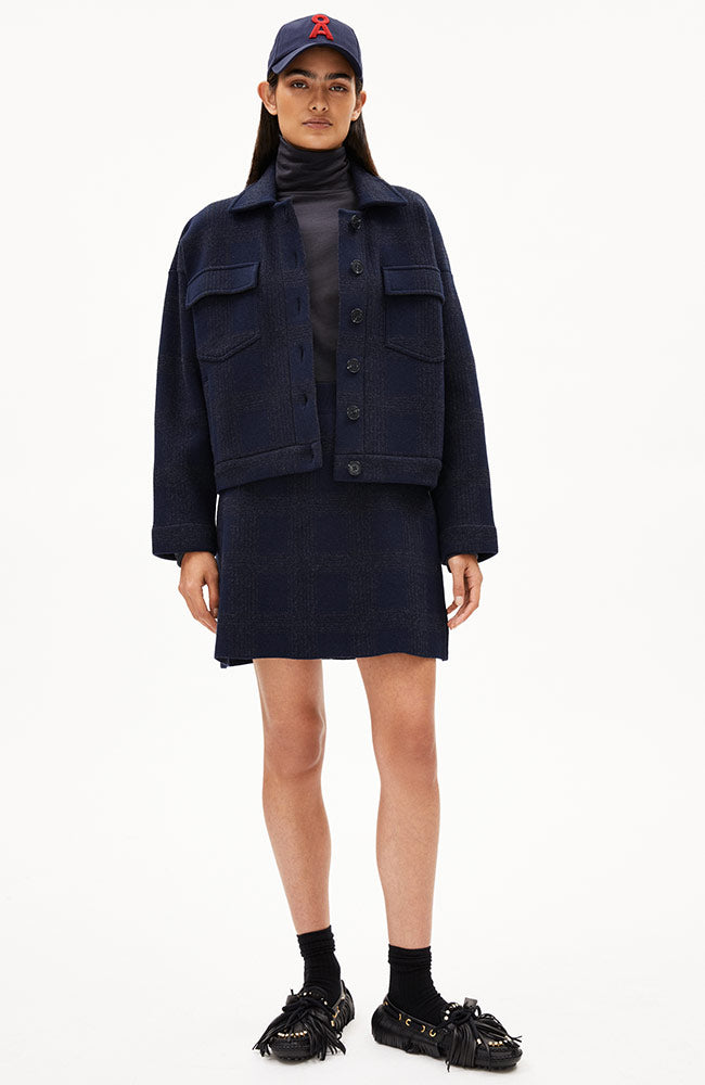 ARMEDANGELS Darlaa check rok night sky van o.a. bio katoen voor dames | Sophie Stone