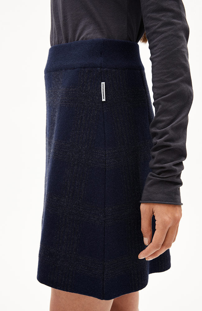 ARMEDANGELS Darlaa check rok night sky van bio katoen & wol voor vrouwen | Sophie Stone