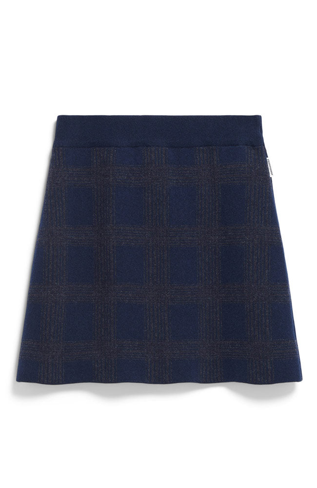ARMEDANGELS Darlaa check rok blauw van bio katoen & wol voor dames | Sophie Stone