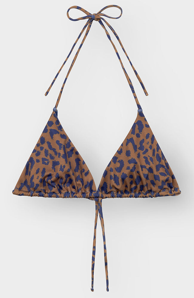 Dedicated Bikini Top Yxlan leopard bruin van gerecycled plastic voor dames | Sophie Stone