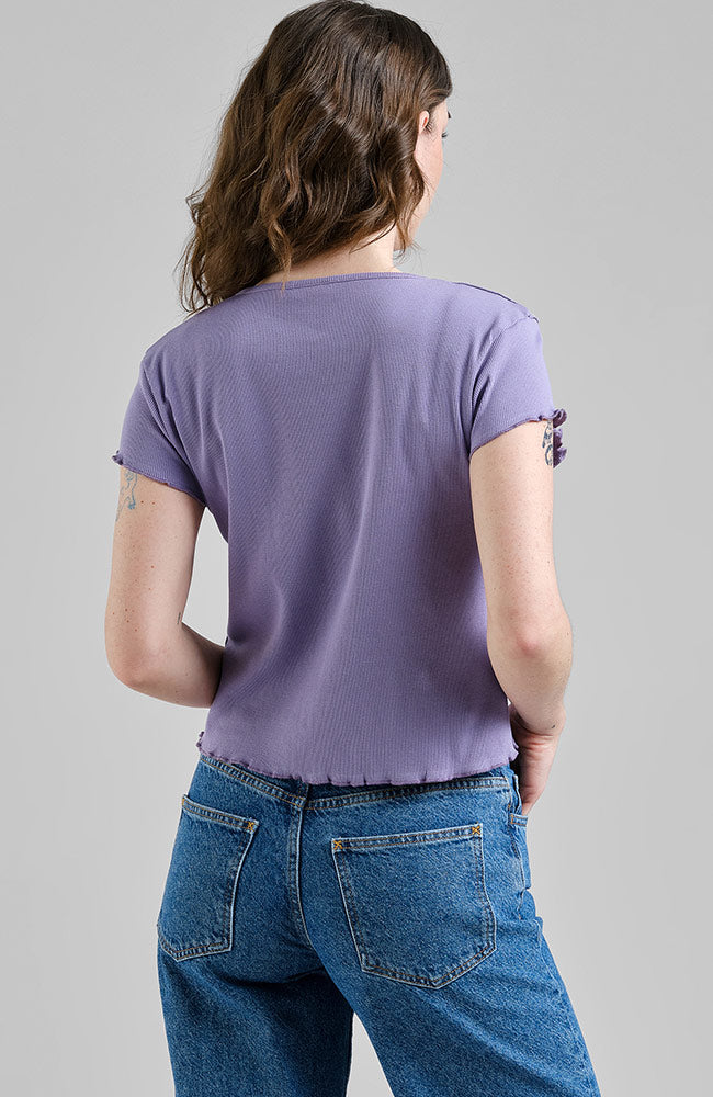 Dedicated Rib top in purple organic cotton for women | Sophie Stone