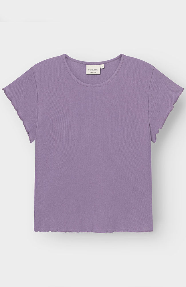 Dedicated Rib top in purple organic cotton for women | Sophie Stone