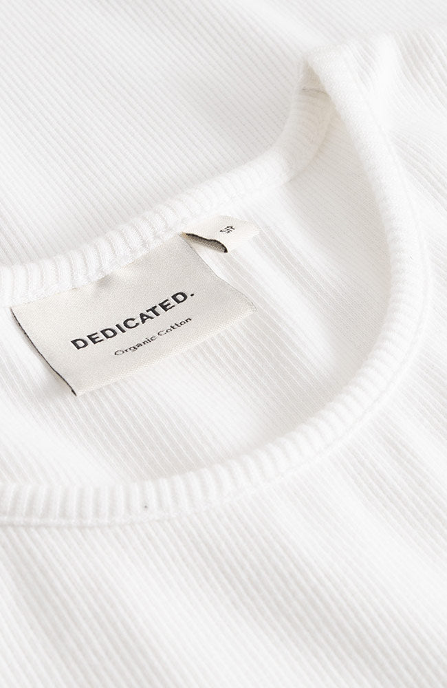 Dedicated Rib top in white organic cotton for women | Sophie Stone