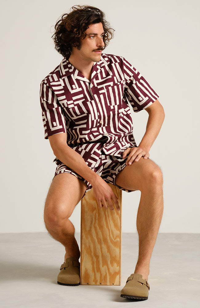 Dedicated Marstrand Fig Red Stripes in organic cotton for men | Sophie Stone