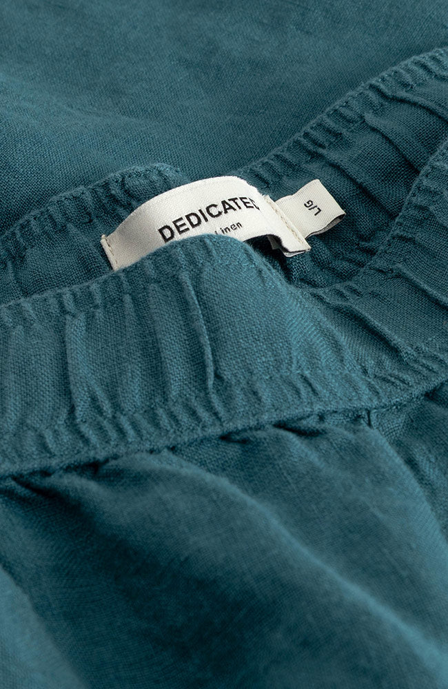 Dedicated Sibbarp Green Linen Shorts for Men | Sophie Stone