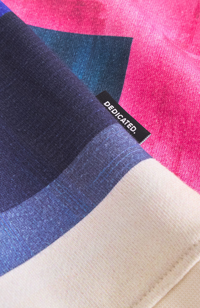 Dedicated Ystad Sweater, Abstract Block, Pink, Organic Cotton, Women's | Sophie Stone