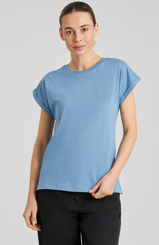 Dedicated Visby base t-shirt blue organic cotton women's | Sophie Stone