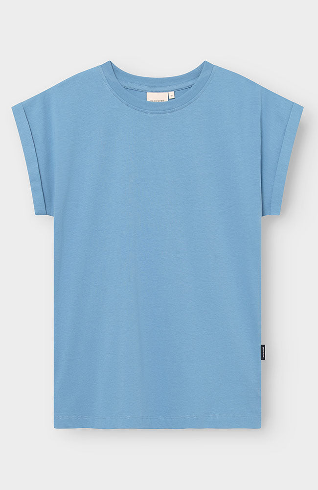 Dedicated Visby base t-shirt blue organic cotton women | Sophie Stone