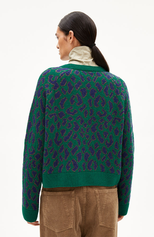 ARMEDANGELS Diliriaa sweater leopaa emerald green from sustainable wool woman | Sophie Stone