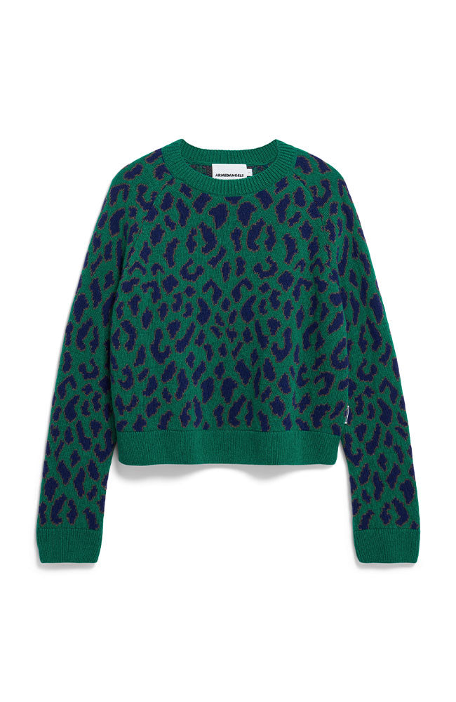 ARMEDANGELS Diliriaa sweater leopaa green from sustainable wool ladies | Sophie Stone