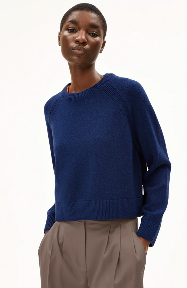 ARMEDANGELS Diliriaa sweater blue noon from sustainable wool ladies | Sophie Stone