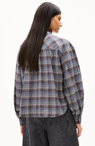 ARMEDANGELS Efinaraa check blouse cranberry organic cotton women | Sophie Stone