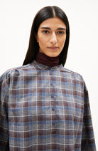ARMEDANGELS Efinaraa check blouse cranberry organic cotton woman | Sophie Stone