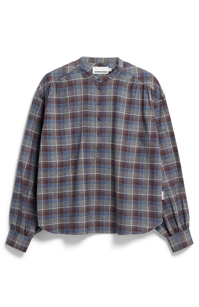 ARMEDANGELS Efinaraa check blouse red organic cotton ladies | Sophie Stone