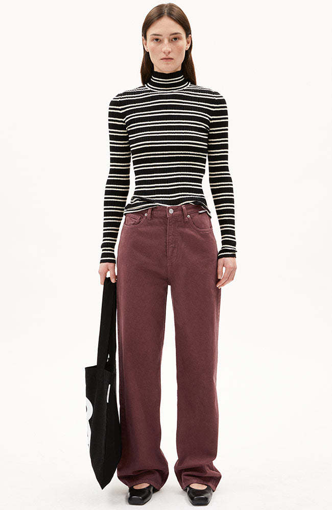 ARMEDANGELS Enijaa jeans dark berry from recycled cotton for women | Sophie Stone