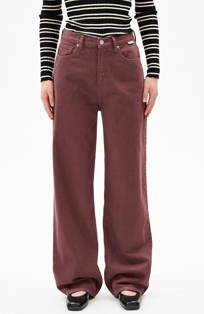 ARMEDANGELS Enijaa jeans dark berry from recycled cotton for women | Sophie Stone