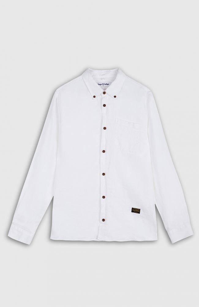Kings of Indigo Enda overhemd wit van 100% linnen man | Sophie Stone