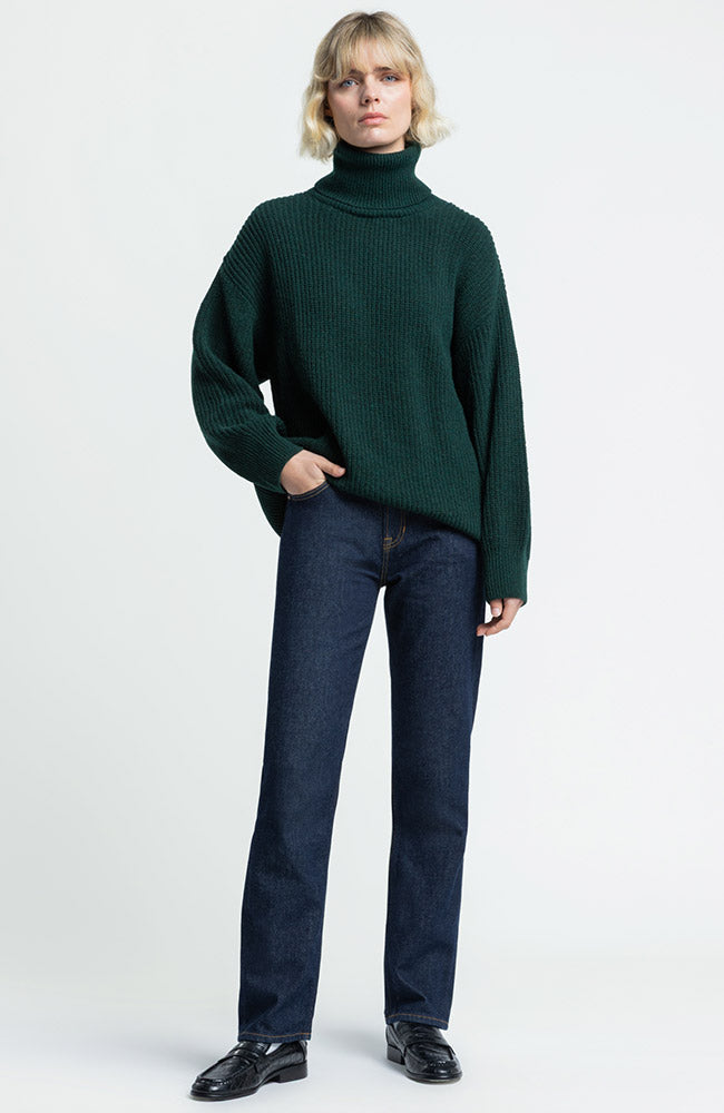 Kings of Indigo Enyu trui dark green voor vrouwen | Sophie Stone