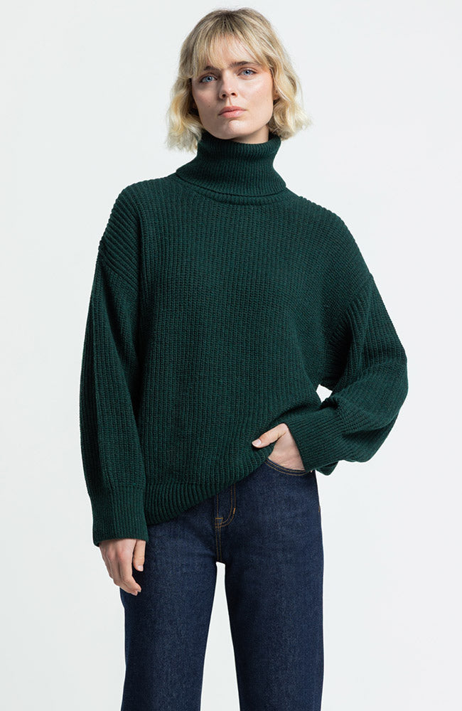 Kings of Indigo Enyu trui dark green voor dames | Sophie Stone