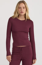 Organic Basics Everyday regular long sleeve plum including organic cotton for women | Sophie Stone