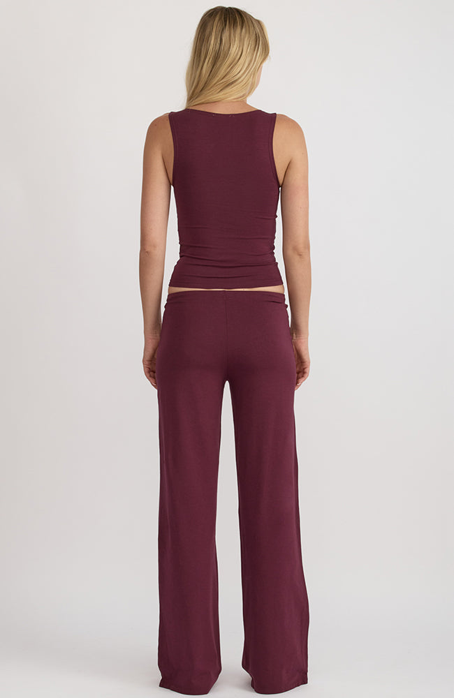 Organic Basics Everyday straight leg broek plum van o.a. bio katoen voor vrouwen | Sophie Stone
