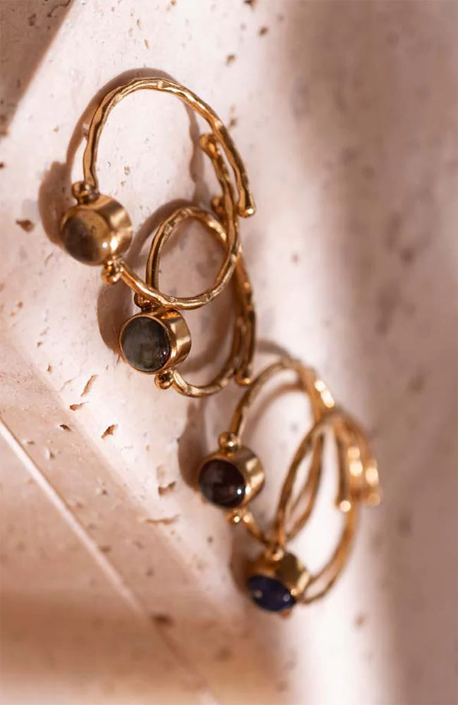 A Beautiful Story Faithful ring edelsteen van verguld messing dames | Sophie Stone