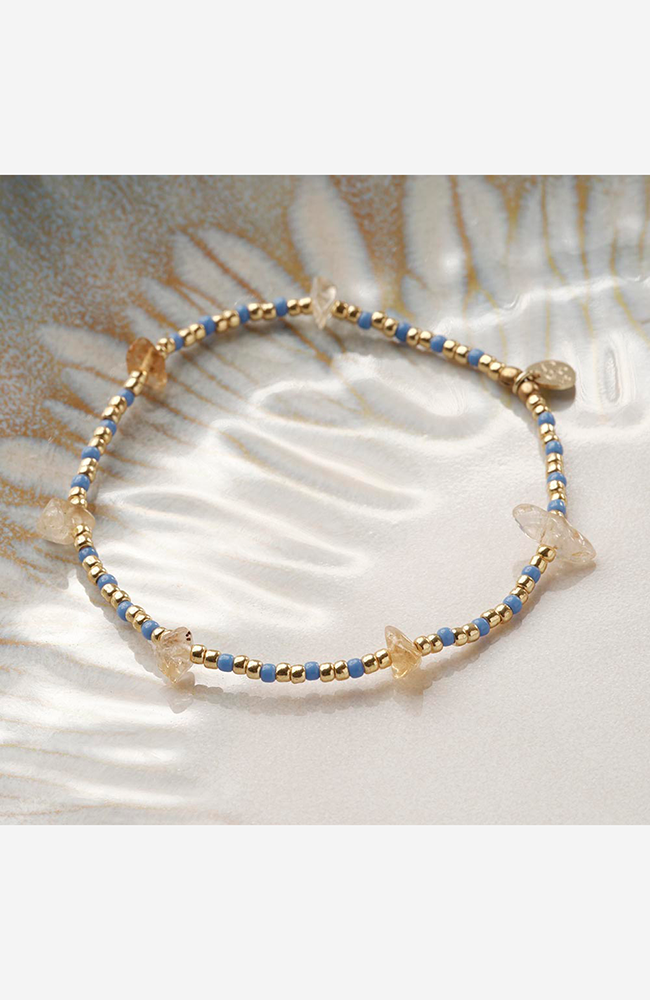 A Beautiful Story Flashy citrien bracelet glaskralen voor dames | Sophie Stone