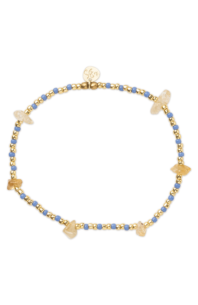 A Beautiful Story Flashy citrien armband glaskralen voor dames | Sophie Stone