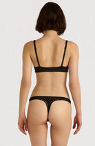 Organic Basics Flex Lace thong black from organic cotton ladies | Sophie Stone