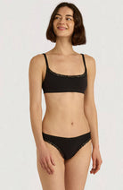 Organic Basics Flex Lace thong black from organic cotton ladies | Sophie Stone
