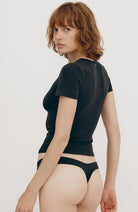 Organic Basics Flex tee black from organic cotton ladies | Sophie Stone