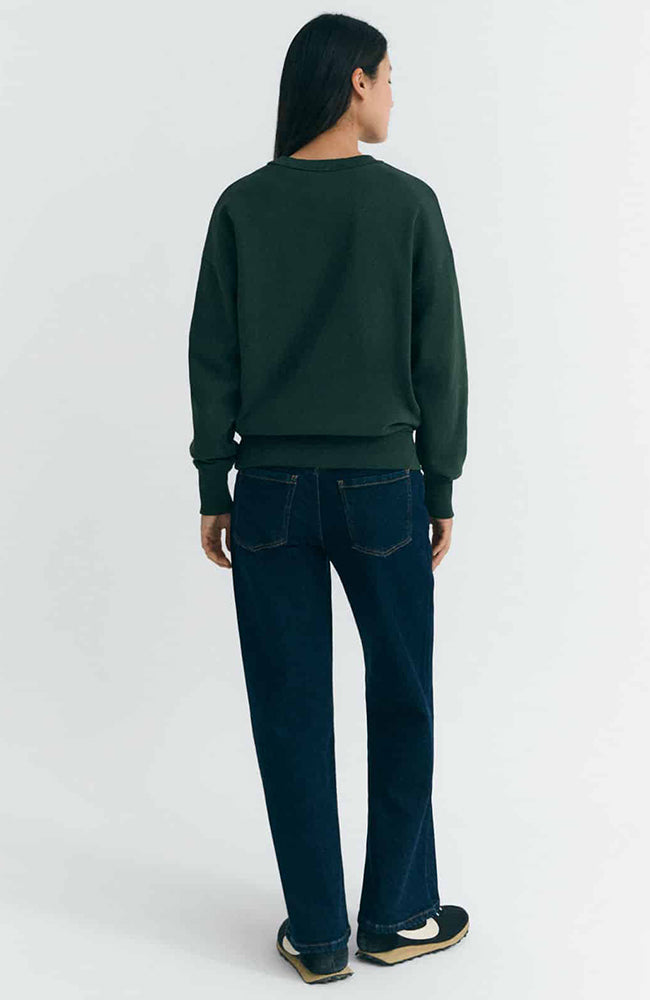 Thinking MU Jodie sweater flower green from organic cotton for women | Sophie Stone