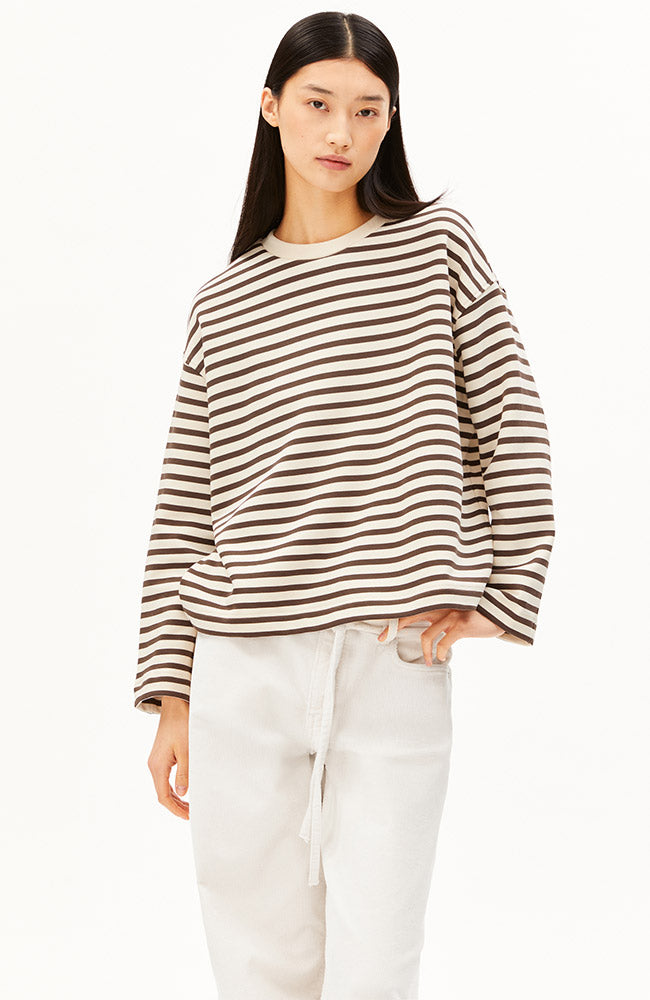 ARMEDANGELS Frankaa sweater claystone 100% GOTS biologisch katoen dames | Sophie Stone