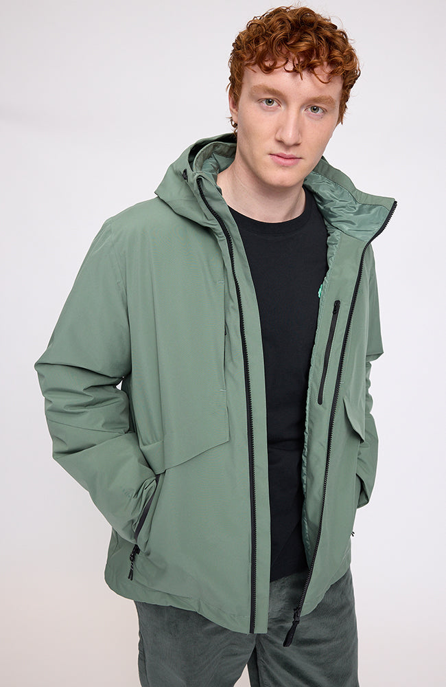 Mazine Functional puffer jacket jade 100% recycled polyester for men | Sophie Stone