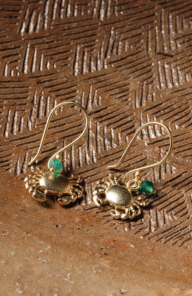 A Beautiful Story Generous oorbellen Aventurine krabben messing dames | Sophie Stone