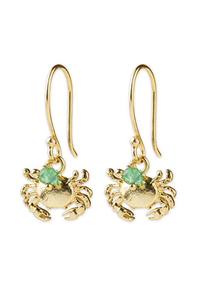 A Beautiful Story Generous oorbellen Aventurine crab messing dames | Sophie Stone