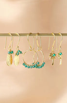 A Beautiful Story Generous earrings Aventurine palm brass women | Sophie Stone