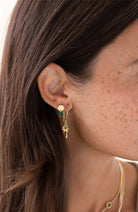 A Beautiful Story Generous earrings Aventurine palm brass woman | Sophie Stone