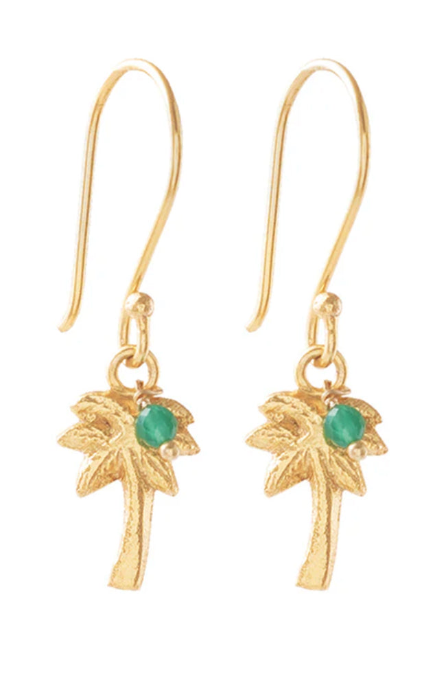 A Beautiful Story Generous earrings Aventurine palm brass ladies | Sophie Stone