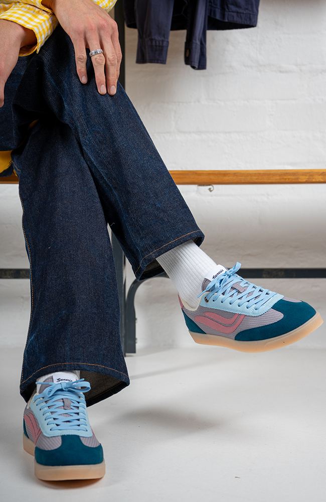Genesis G-Volley mesh sneaker teal sky old rose purple vegan women's | Sophie Stone
