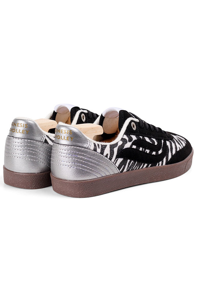 G-volley animal sneaker Black Zebra Silver vegan vrouwen | Sophie Stone