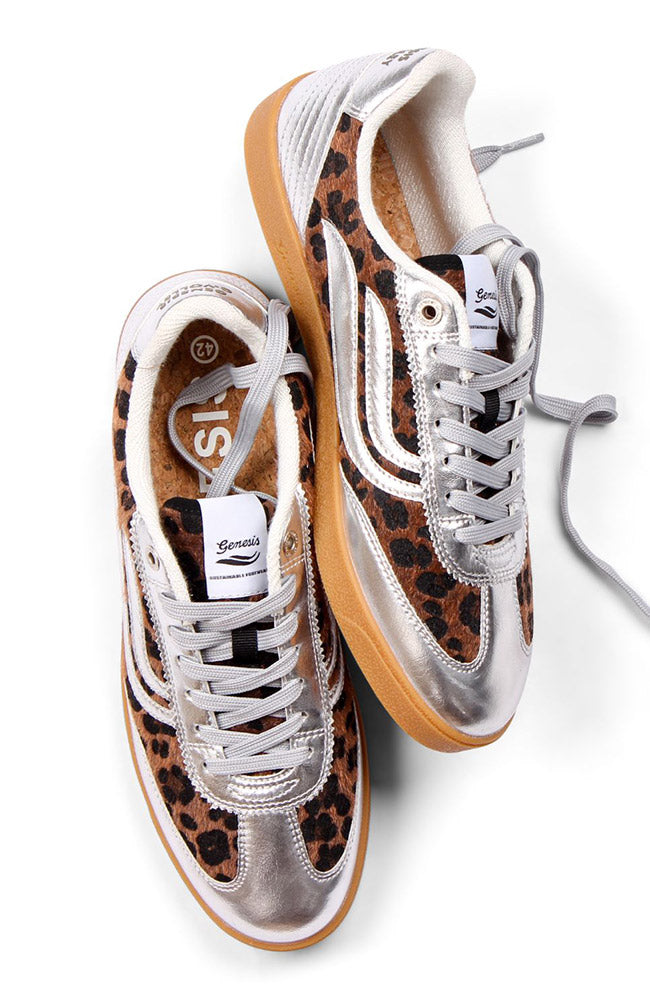 G-volley animal sneaker Silver Leo vegan vrouwen | Sophie Stone