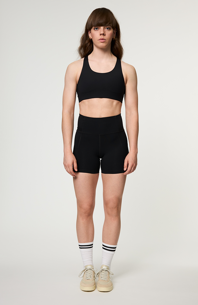 Girlfriend Collective Compressive high-rise run shorts black RPET women's | Sophie Stone
