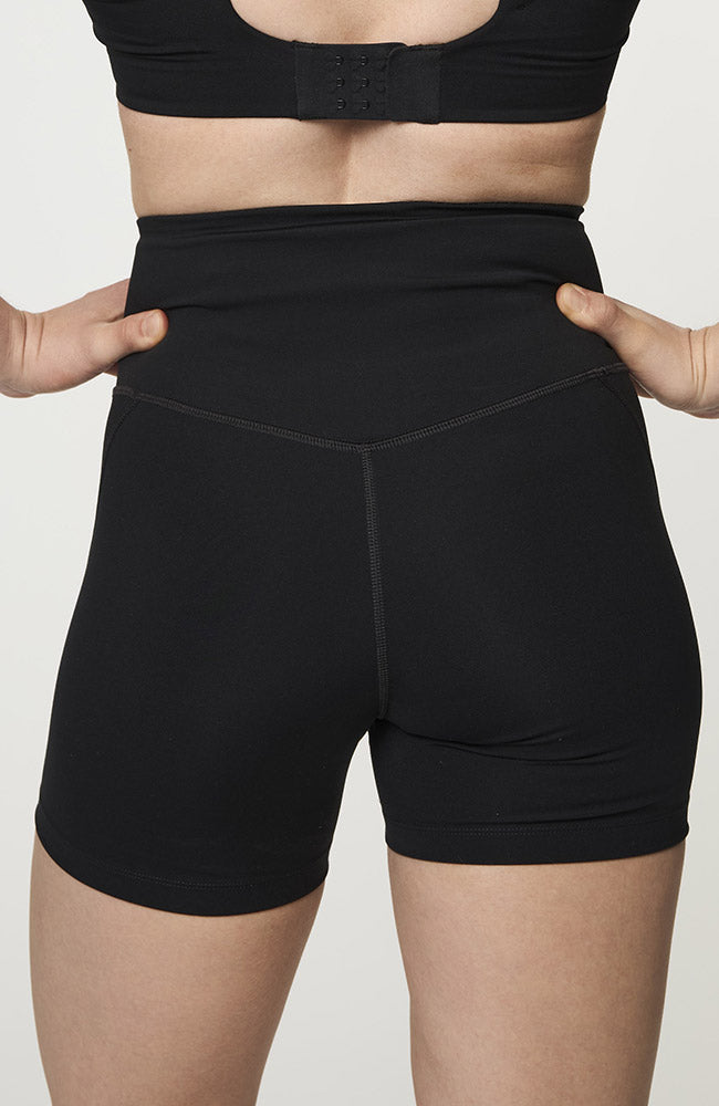 Girlfriend Collective Compressive High-Rise Running Shorts, Black RPET | Sophie Stone