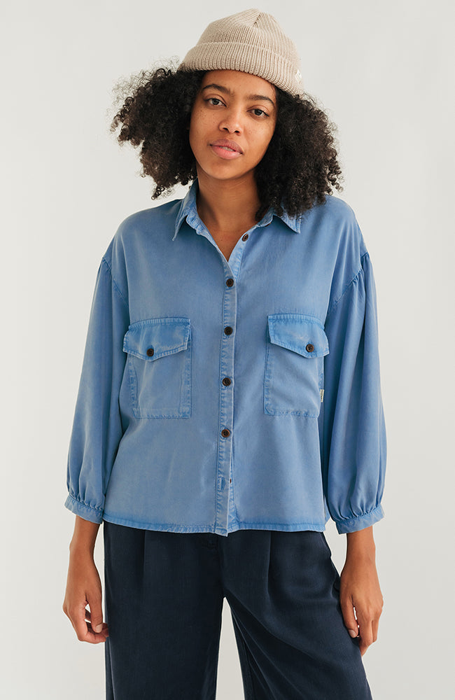 TWOTHIRDS Hamushin blouse washed blue by TENCEL for women | Sophie Stone