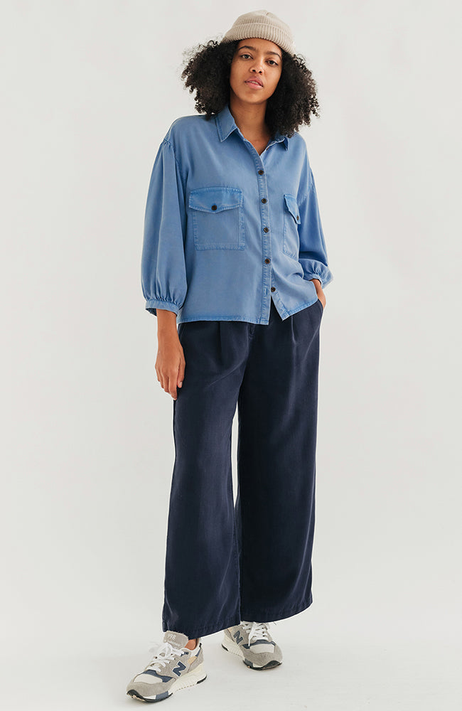 TWOTHIRDS Hamushin blouse washed blue by TENCEL woman | Sophie Stone