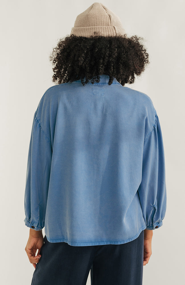 TWOTHIRDS Hamushin blouse washed blue from Lyocell TENCEL for women | Sophie Stone