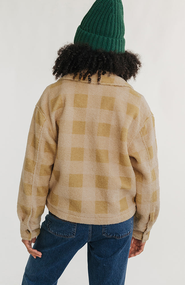 TWOTHIRDS Hoben jas mustard check van o.a. biologisch katoen voor vrouwen | Sophie Stone