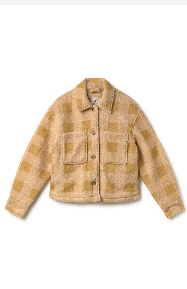 TWOTHIRDS Hoben jas mustard geel check van o.a. bio katoen voor dames | Sophie Stone