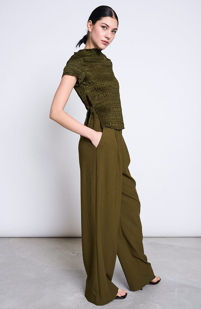 JAN 'N JUNE Niva broek groen van o.a. 62% LENZING™ ECOVERO™ voor dames | Sophie